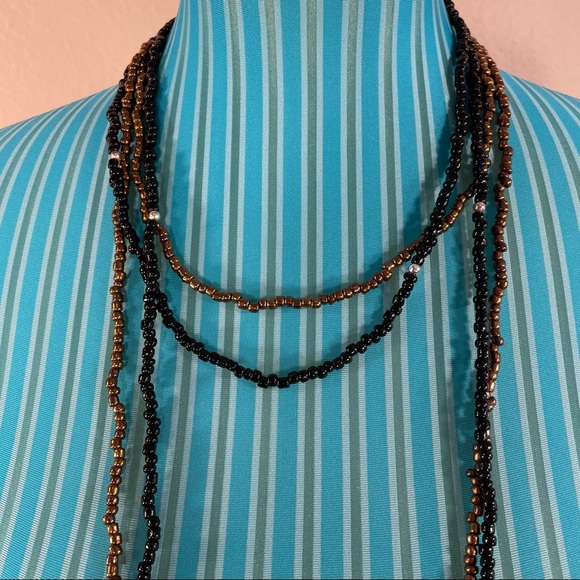 Bronze and black layered necklaces - Picture 13 of 16